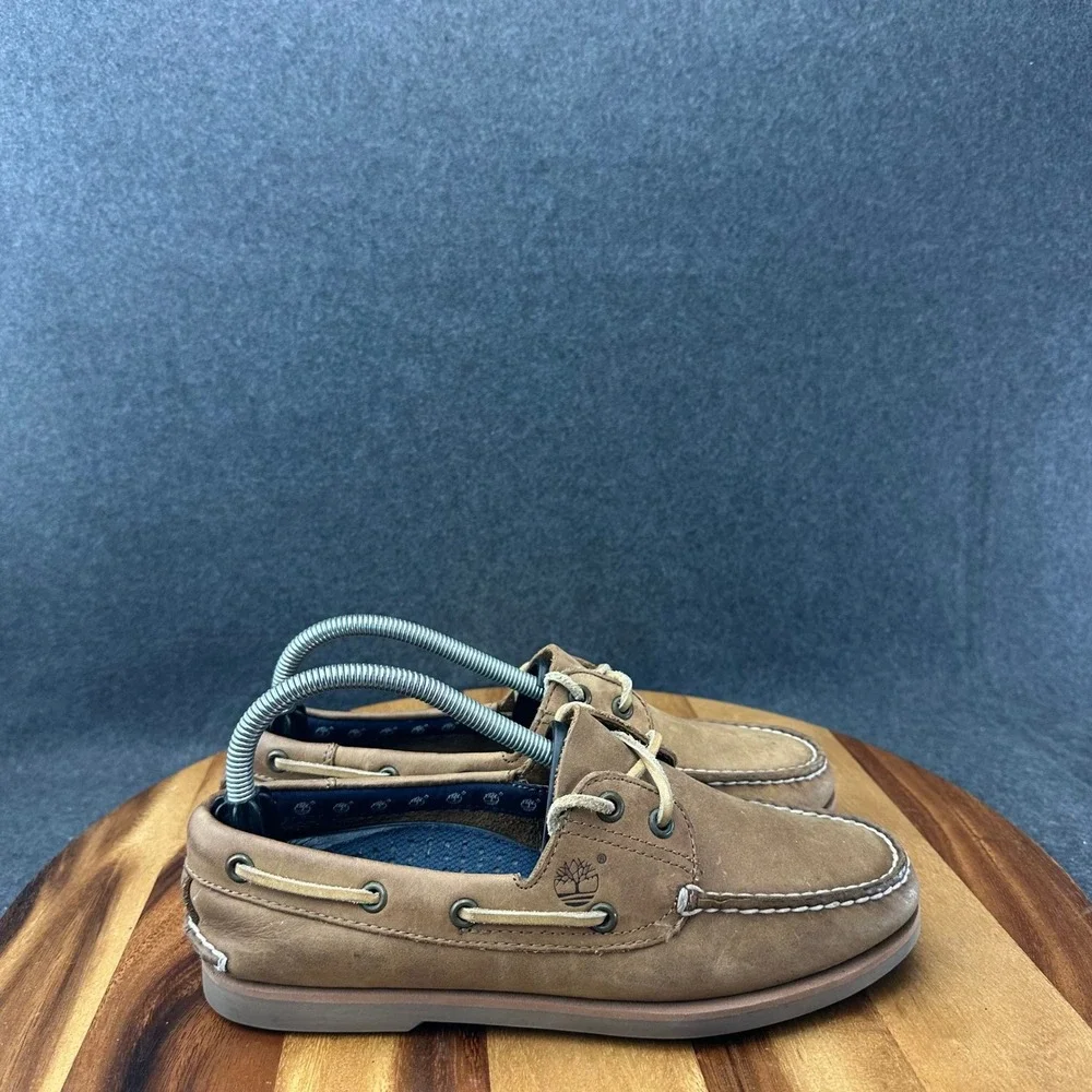 Timberland Boat Shoes Men's 7.5M Light Brown Genuine Leather Upper 71030 3444